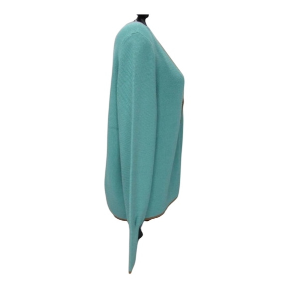 Etcetera Women's Silky Blue Cardigan Sweater Seafarer Teal  Sweater SZ Medium - Picture 4 of 12